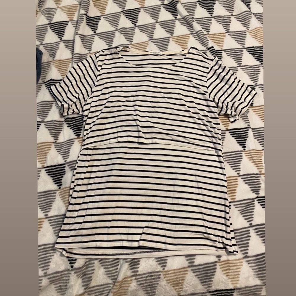 Womens Striped Nursing Top